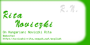 rita noviczki business card